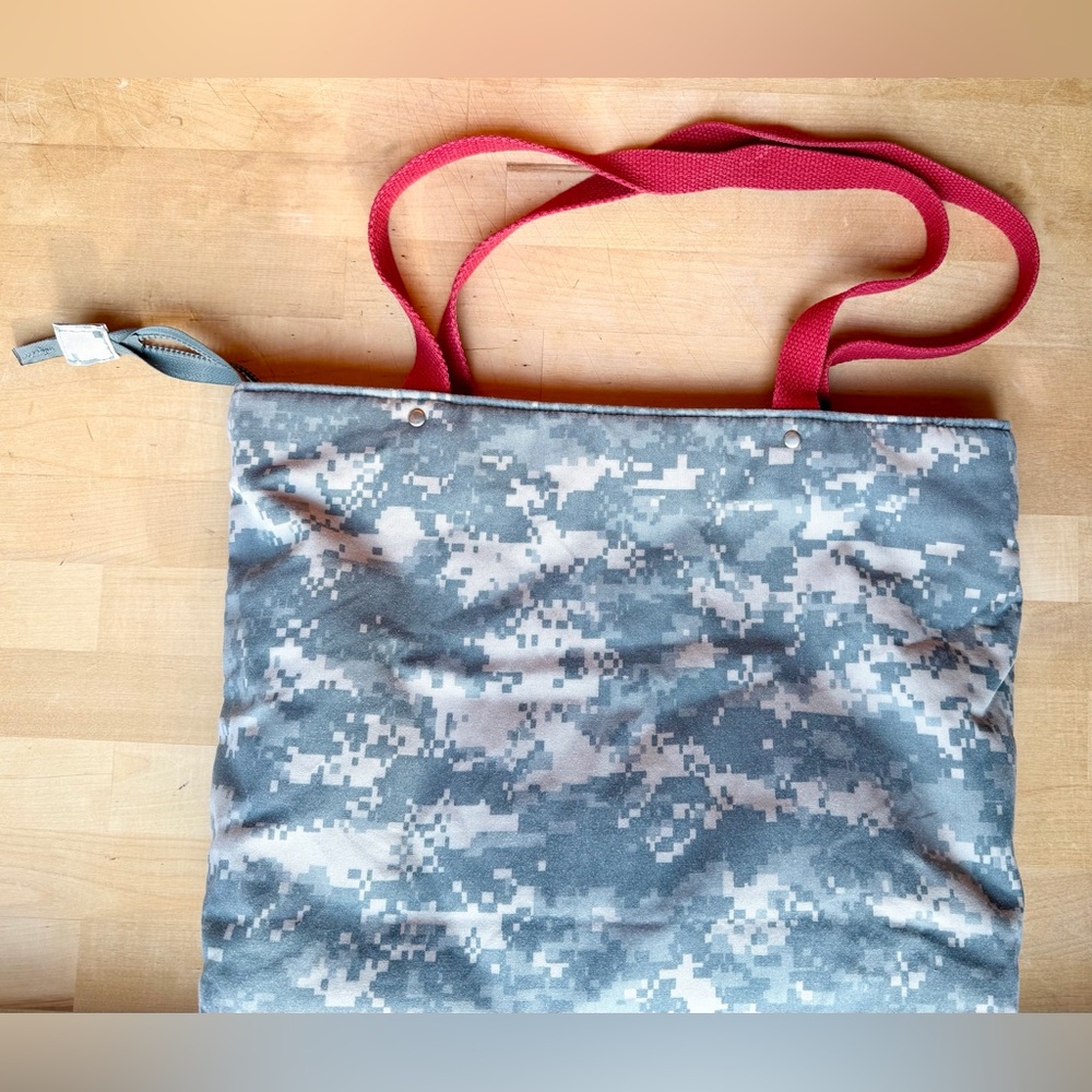 Handmade ACU Camo Tote Bag Upcycled Military Uniform Urban Chic High-Low Fashion - Picture 2 of 9